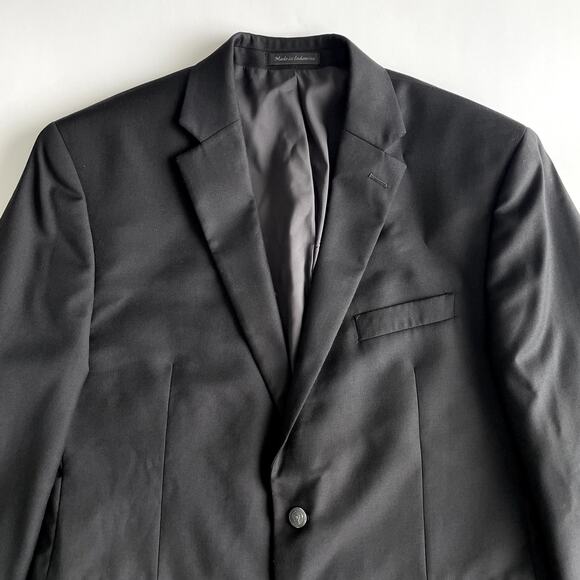 Lauren Ralph Lauren Black Wool 44R Blazer Suit Jacket Sport Coat Pewter Buttons - Picture 3 of 16